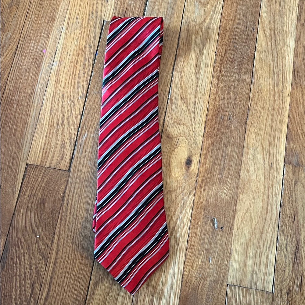 Dockers Red and Black Striped Tie